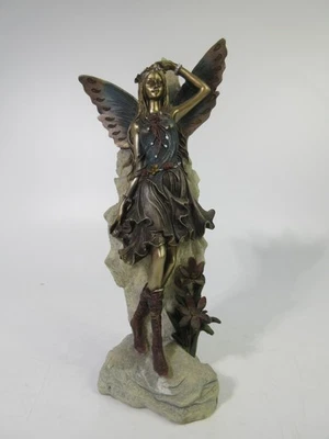 Vintage 2005 Veronese Resin Fairy Sculpture Bronze Boho Hippie Style - Image 1 of 4