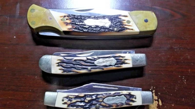 Lot Of 3 Schrade  Uncle Henry Folding Pocket Knives - Image 1 of 4