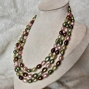 Vintage Honora 54” Real Freshwater Pearl Statement Necklace 925 Sterling Silver - Picture 1 of 24