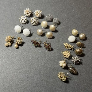 Vintage Costume Jewelry RARE Wing-Backed Earrings Pairs & Singles Estate Finds - Picture 1 of 11