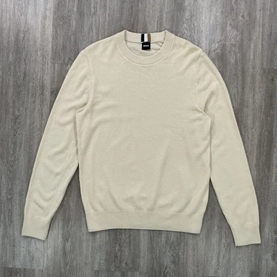 Hugo Boss Cream Pullover Jumper - Crewneck Sweater - Mens M/L - Excellent - Image 1 of 4