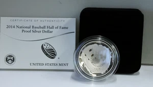 2014 P Baseball Hall of Fame Proof Silver Dollar HOF Coin Box + COA - Picture 1 of 5