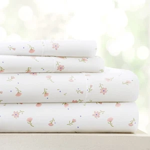 4 Piece Queen Sheet Set - Breathable, Double-Brushed Patterned Cooling Sheets... - Picture 1 of 8