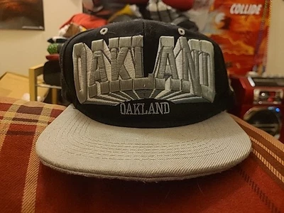 Oakland серебро и черный бейсболки кепка винтажная шляпа - Изображение 1 из 4