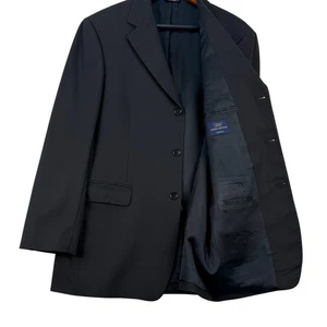 Brooks Brothers 346 Men's Black Wool Blend Stretch Blazer Jacket Size 41R - Picture 1 of 13