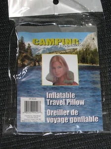 Camping Essentials Gray Inflatable Travel Pillow NEW #MS03 - Picture 1 of 3