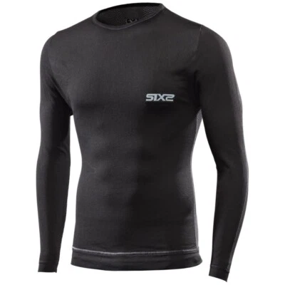 MAGLIA ANTIVENTO GIROCOLLO MANICHE LUNGHE TERMICA SIX2 TS6 PLUS BLACK TG XS/S - Immagine 1 di 4