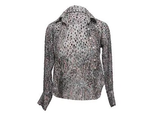 Vintage Grey & Multicolor Invest In The Original Voyage Paisley Top Designer Siz - Picture 1 of 6