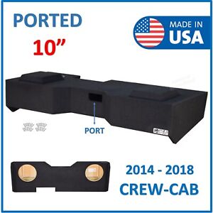 2014-2018 Chevy Silverado Crew-Cab 10" Dual Ported Sub Box Subwoofer Enclosure