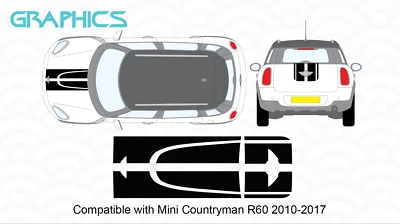 Adatto per Mini Countryman Cooper Works cofano portellone stile tridente strisce grafica - Immagine 1 di 3