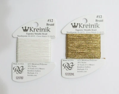 Kreinik Rainbow Gallery Tapestry Braid Metallic Thread Needlepoint Cross-stich - Image 1 of 2