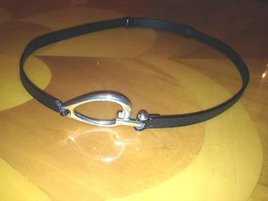 CHICO’S GENUINE LEATHER LADIES BLACK BELT SIZE S/M. - Picture 1 of 5