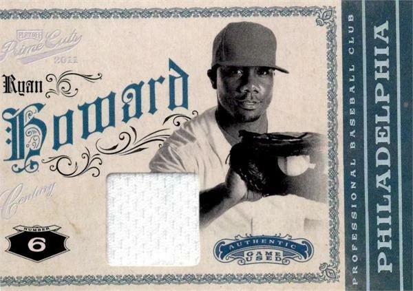 Ryan Howard relic jersey patch baseball card 2012 Panini Playoff #44 LE 20/49 - Image 1 of 1