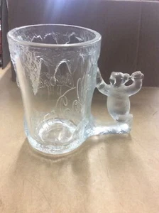 Vintage Coca Cola Polar Bear Handled Frosted Glass Stein/Mug 1997 Commemorative - Picture 1 of 3