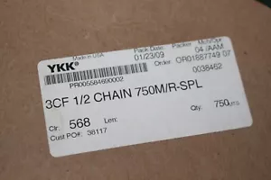 YKK durchgehendes Rollenreißverschlussband 3CF 1/2 Kette 750 Meter dunkelbraune Farbe 568 - Bild 1 von 9