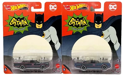 Hot Wheels PREMIUM Batmobile CLASSIC TV SERIES Lot x 2 BATMAN Real Riders 2022 - Image 1 of 4