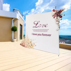 Wedding Arch Backdrop Stand Square Balloon Metal Frame w/White Cloth Cover - Picture 1 of 12