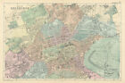 EDINBURGH antiker Stadtplan von GW BACON 1898 alter Kartenplan