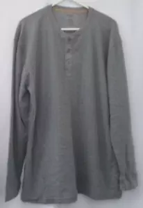 DOCKERS GRAY 1/4 BUTTON COLLARLESS LONG SLEEVE SHIRT SIZE L - NWT - Picture 1 of 7