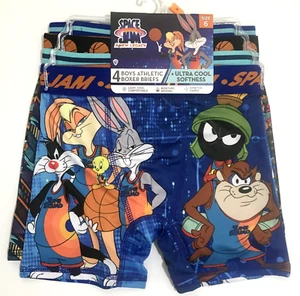 SPACE JAM 4 Boys Athletic Boxer Briefs-Stretch-Moisture Wicking-Size 6 NEW $24 - Picture 1 of 4