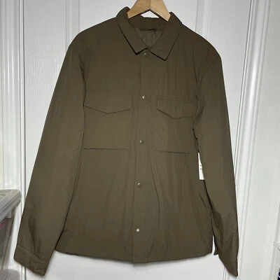 Old Navy Men's Shacket Jacket Button Up Shirt Water Wind Resistant Green Large - Image 1 of 4