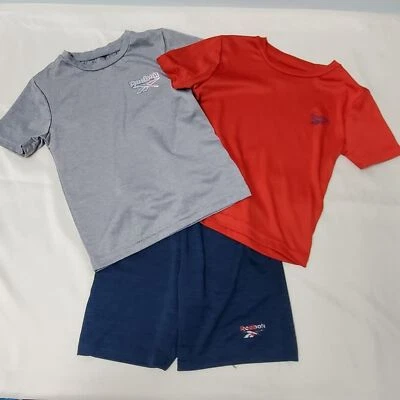 Conjunto de Camisa Corta Reebok Niños 4 Rojo Azul Gris Conjunto Informal Lote de 2 Foto 1 de 4