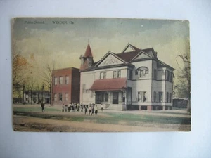original Winder GA Georgia Postcard Public School by Geo W De Le Perriere - Picture 1 of 5