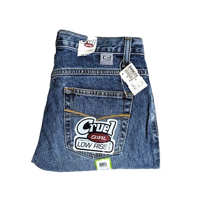Pantalones de mezclilla ligeros relajados tiro bajo 7 (29x33) vintage Cruel Girl Y2K nuevos con etiquetas Foto 1 de 4