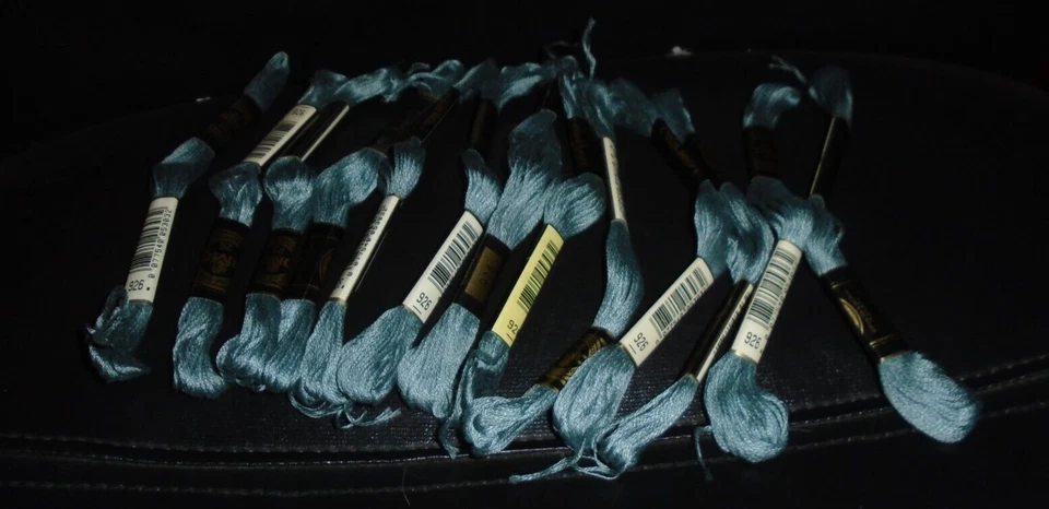 LOT OF 13 SKEINS OF NOS DMC COTTON EMBROIDERY FLOSS #926 GRAY GREEN STRAND - Image 1 of 1