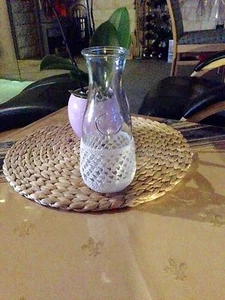 Deko , Karaffe , Vase umhäkelt,Häkel Blumenvase, Sehr gute Qualität. - Bild 1 von 2