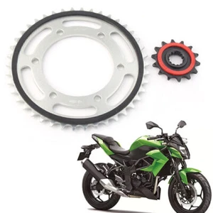 Rubber Cushioned 14T Front Rear Sprocket 42T For Kawasaki Z250 15 16 Z300 13-17 - Picture 1 of 8