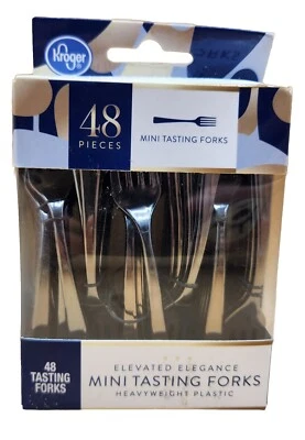 48 Pieces Mini Tasting Forks, Heavyweight Plastic, Elevated Elegance, BRAND NEW - Image 1 of 3