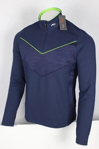 KJUS Herren Damon Midlayer Half Zip Pullover 1/2 Navy Blau/Grün K00215 Größe L - Bild 1 von 6