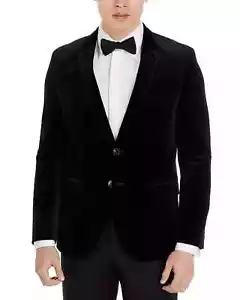 HUGO BOSS MEN'S MODERN -FIT VELVET DINNER JACKET COLOR BLACK SIZE 44R NEW - Picture 1 of 7