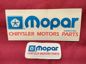 Nos Menge Mopar Chrysler Motoren Teile 8"" Aufkleber & 3-3/4"" bestickter Aufnäher - Bild 1 von 8