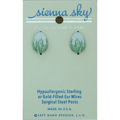 Pendientes Sienna Sky Primavera Floral en Forma de Huevo Pequeños Hechos en Colorado Foto 1 de 3