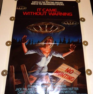 VINTAGE "IT CAME WITHOUT WARNING" 1980ONE SHEET 27X41 MOVIE POSTER HORROR - Picture 1 of 4