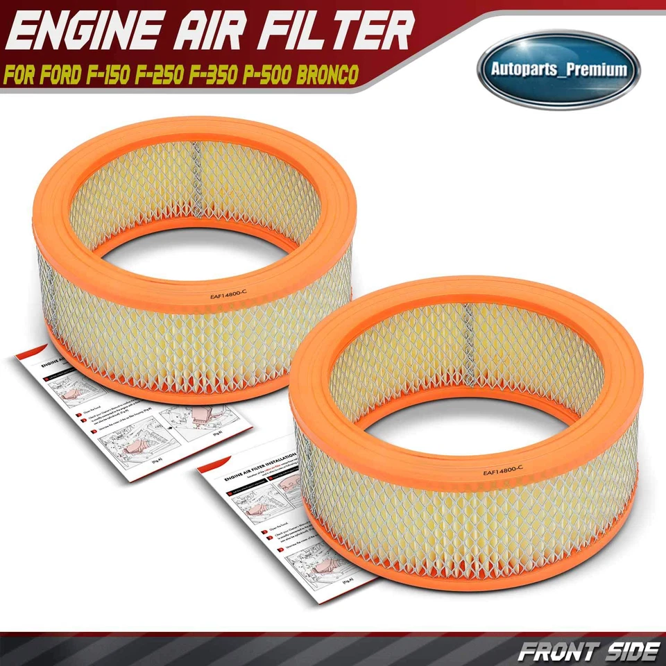 2x Filtro de aire del motor para Ford F-100 F-150 F-250 300 Bronco Country Sedán personalizado Foto 1 de 4