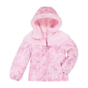 Gerry Girls Reversible Faux Fur Winter Hooded Jacket Pink VARIETY - Picture 1 of 2