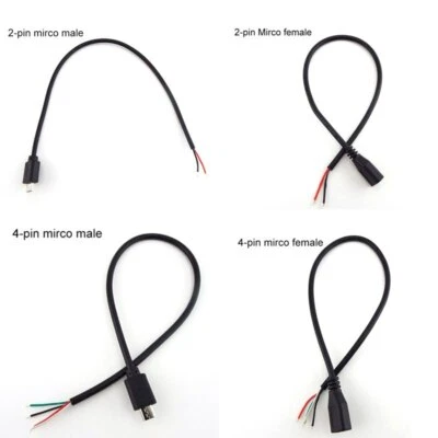 1/5X Micro USB 2.0 A Female male Jack Connector 2/4 Pin Wire Data Charge Cable - Image 1 of 4