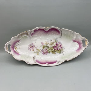 antique vintage celery dish with flowers design - Picture 1 of 6