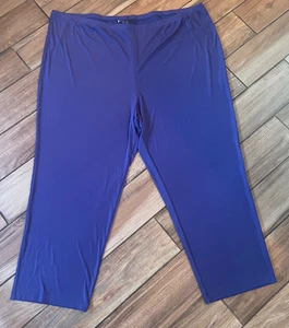 Maggie Barnes Pull On Pants Womens 5X Blue Slinky Stretch Knit Travel Career - Picture 1 of 6