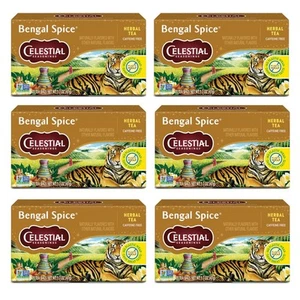 Té de hierbas con especias de Bengala Celestial Seasonings, sin cafeína, 20 Tea Ba - Imagen 1 de 6
