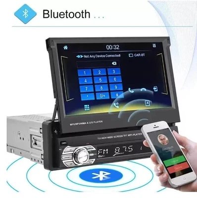 Autoradio Android Stereo Schermo a Scomparsa 1 DIN Motorizzato NAVI GPS WIFI USB - Immagine 1 di 4