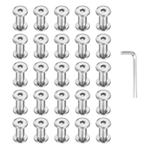 20 piezas Tornillos hexagonales Chicago M5x5 mm 6x10 mm Postes de fijación Tapa de enchufe Tornillo Tuerca Plateada - Imagen 1 de 7