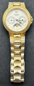 Vintage ARMITRON Moon Phase Calendar Men’s Quartz Watch Gold Triple DateUNTESTED - Picture 1 of 7