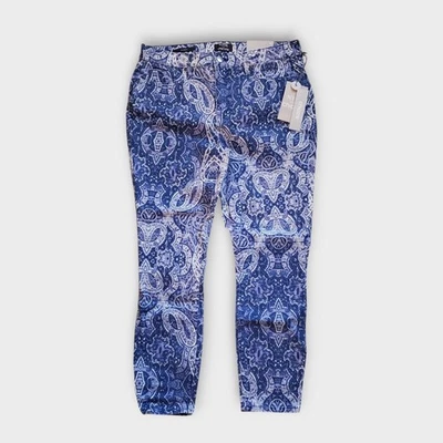NYDJ for Chico's Women's NEW Size 10 Blue White Paisley Lift X Tuck Slimming NWT - Image 1 of 4