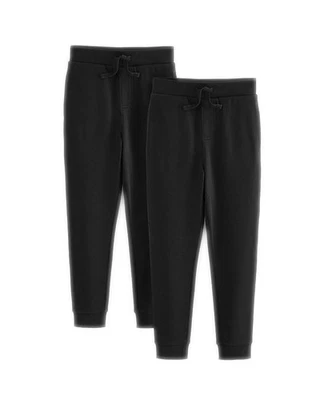 GEORGE Kids 2 Pack Joggers Black Slim Leg Bottoms Ex Store School P.E Age 3-11 Years
