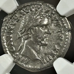 Antoninus Pius AR Denarius AD 138-161 Felicitas NGC Ch VF - Picture 1 of 4