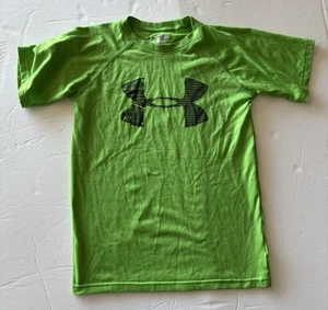 Under Armour Boys' Green Logo Tshirt Size XS Youth - Picture 1 of 5